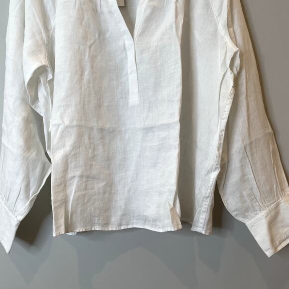 J.Crew Cabana Top Linen Shirt Breathable Date Vacation Trip Plus CI542 White 2X - Picture 6 of 16